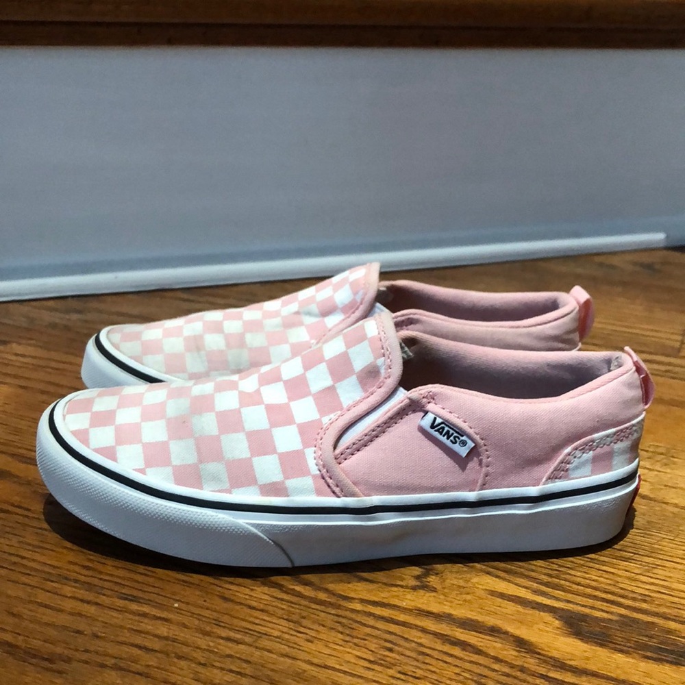 Vans Slip-On Checkerboard Skate Shoe - PiNk / White Sz 3 Missy